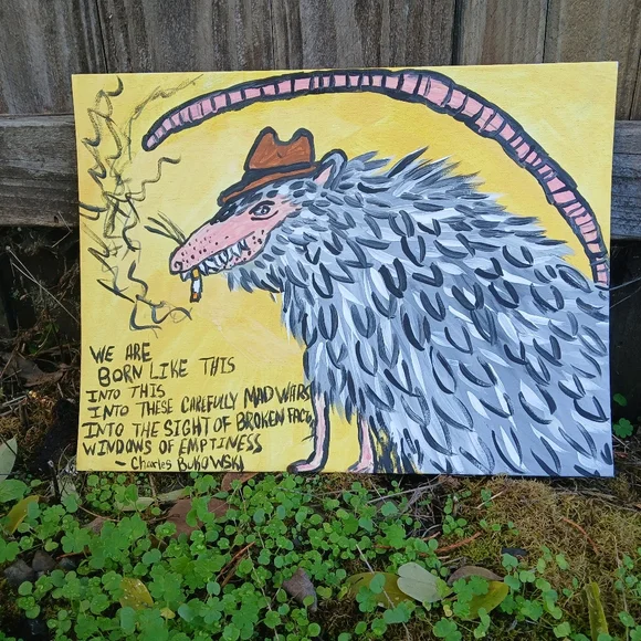 Possum With Bukowski Quote - Picture 8 of 12
